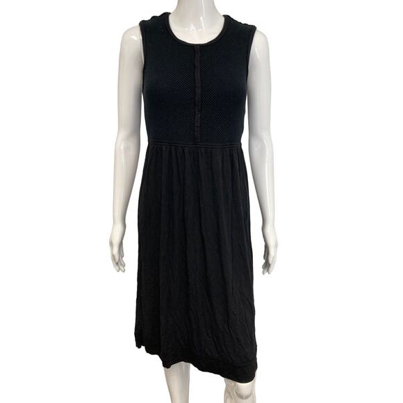 BURBERRY BRIT Black Sleeveless Mesh Accents Stretch A-Line Knee Length Dress S - Picture 1 of 7